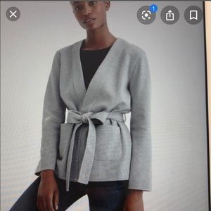 J.crew gray sweater with belt